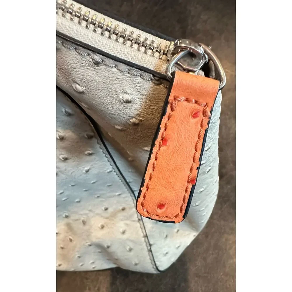 Guess Handbag, Shoulder Bag Faux Leather Ostrich Bone/Pink Orange With Wallet